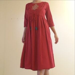 Veranga Women's Red Sequin Detail Size Medium Dress